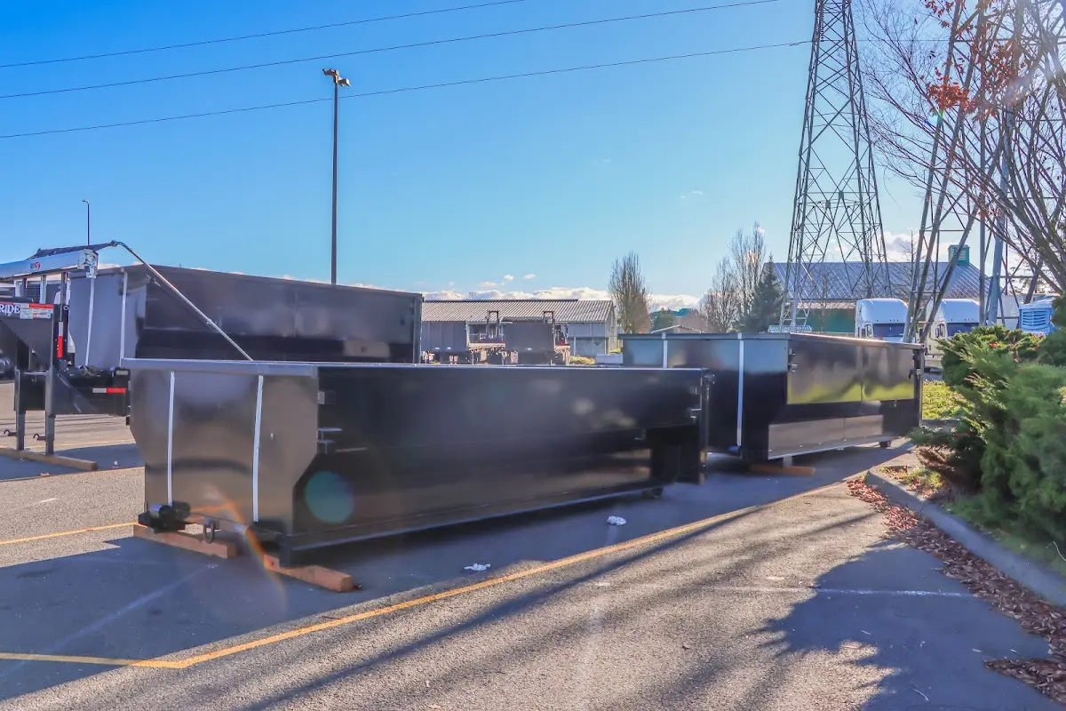 Roll-off dumpster ready for waste disposal at job site for 12 Yard Dumpster Rental in Des Plaines